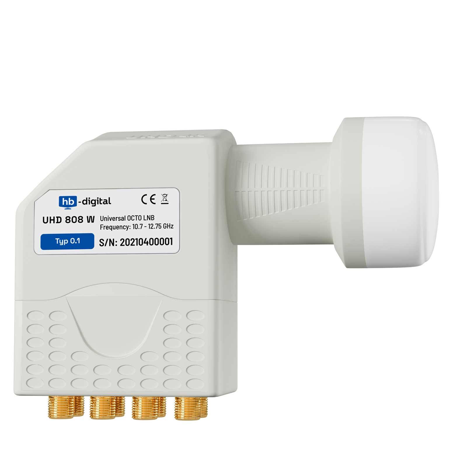 hb-digital LNB Octo UHD 808 W für 8 Teilnehmer extrem Witterungsbeständig
