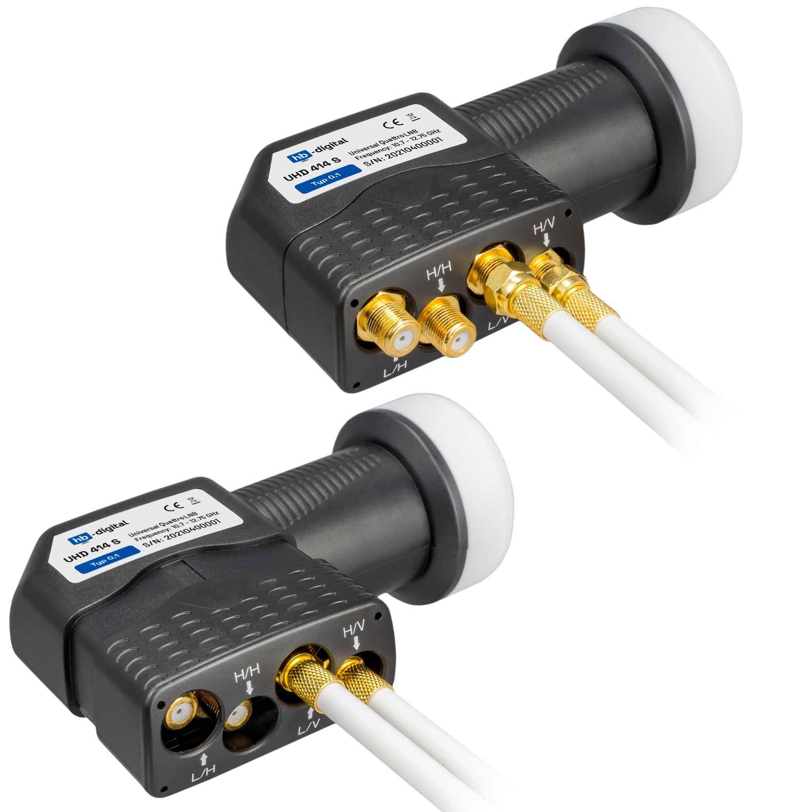 hb-digital LNB Quattro UHD 414 S für Multischalter wasserdicht