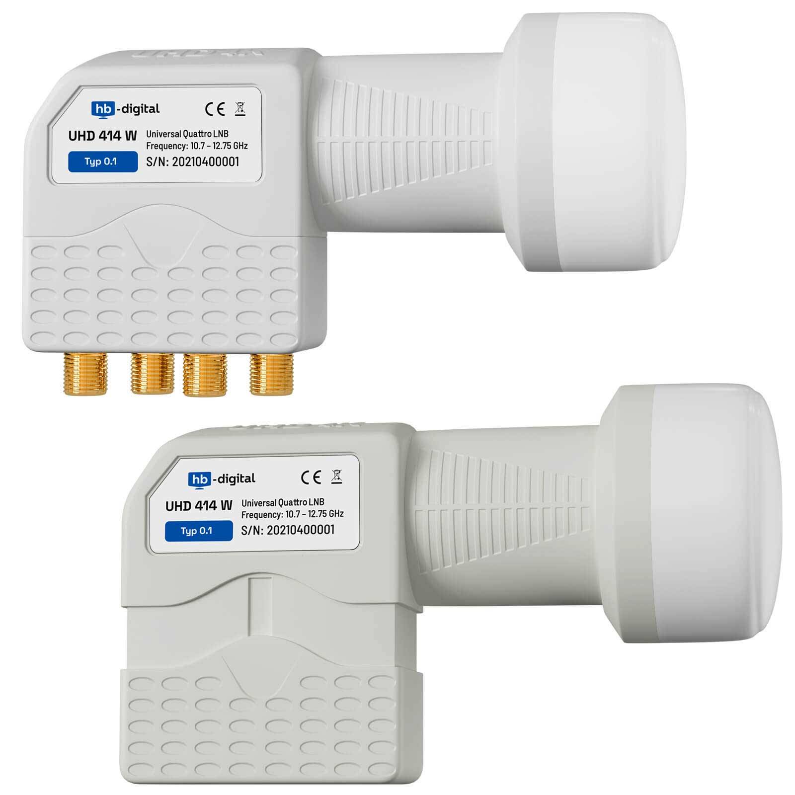 hb-digital LNB Quattro UHD 414 W für Multischalter wasserdicht