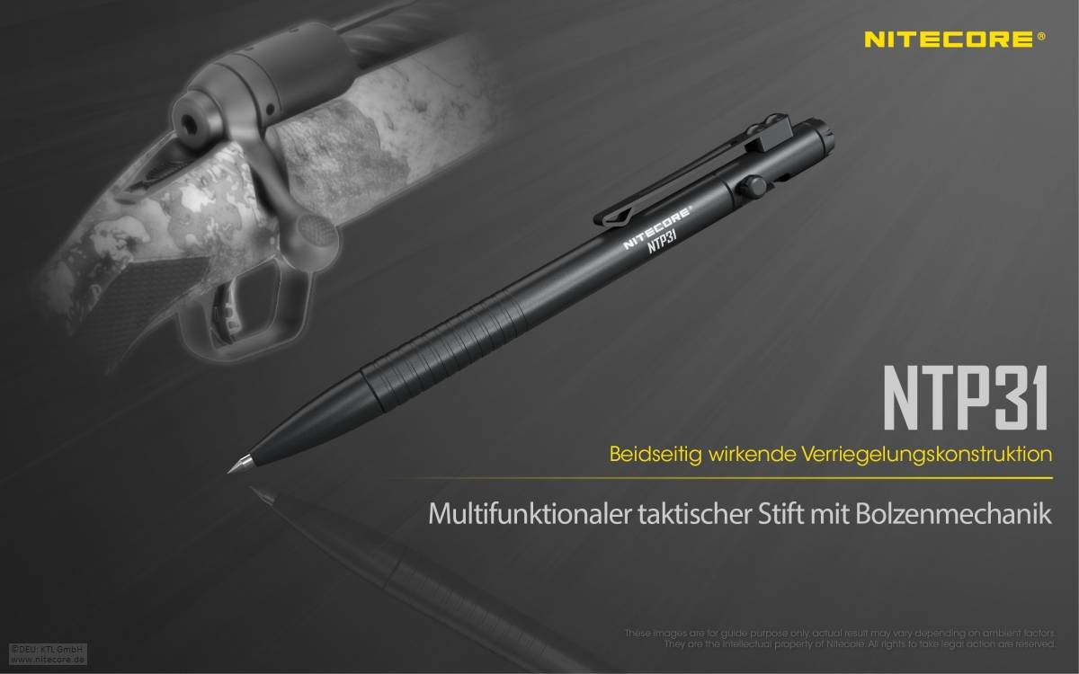 Nitecore Tactical Pen NTP31 inkl. Glasbrecher mit Wolframspitze