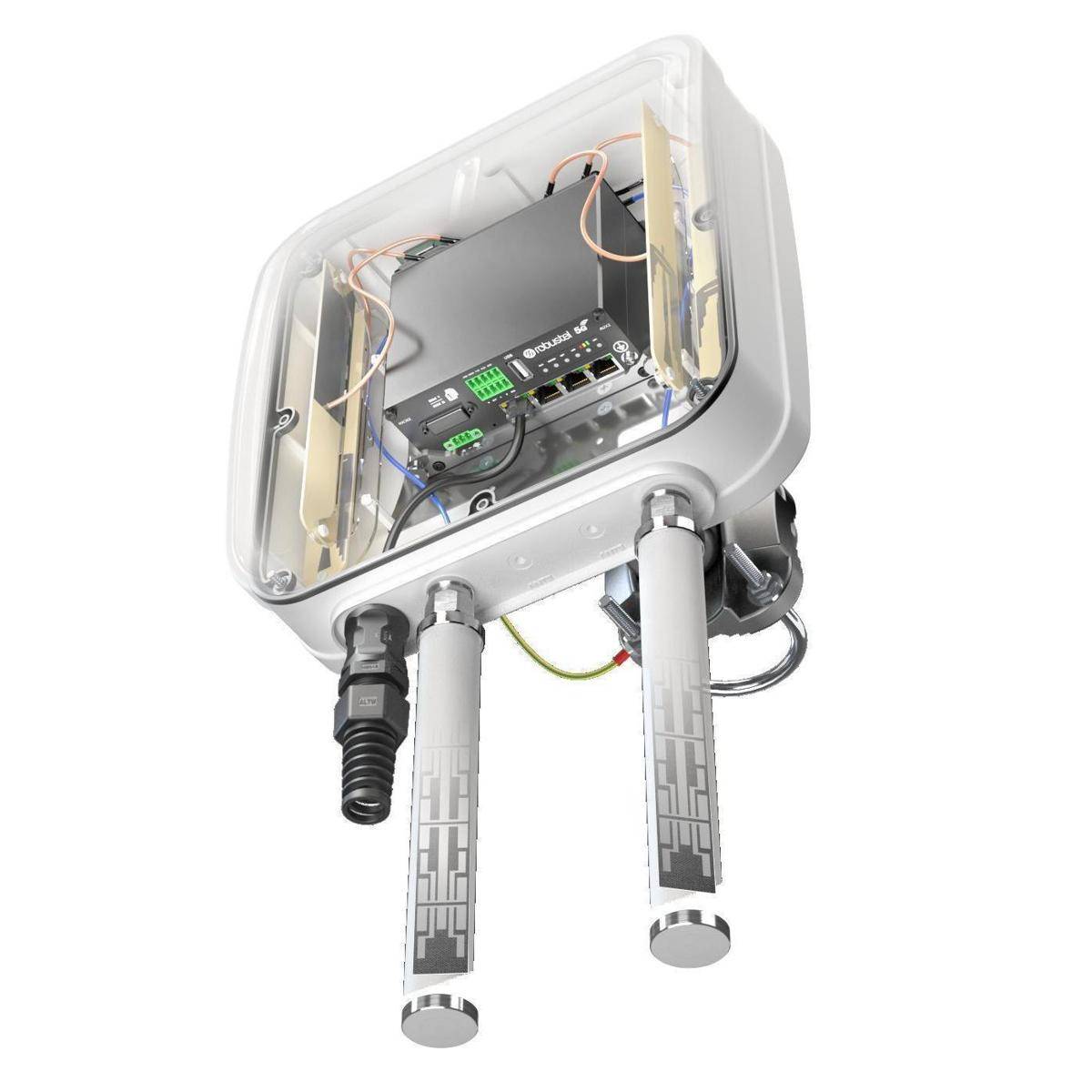 AR5020MOP - QuMax Omni mit PoE-Splitter für Robustel R5020