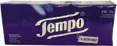 Tempo Taschentücher 4-lagig weiß Zellstoff Packung 15x10 Stück (144363)