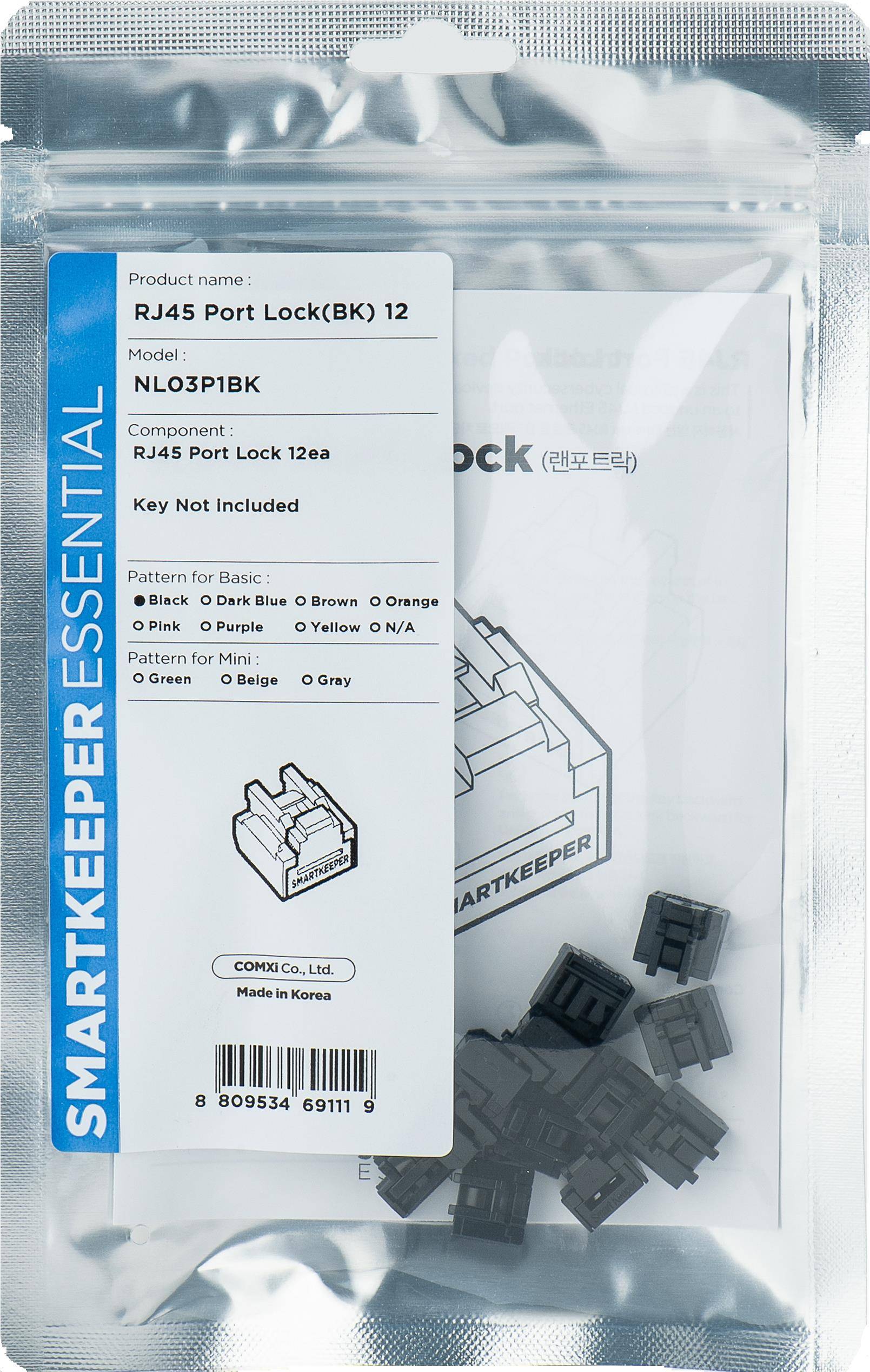 Smartkeeper NL03P1BK Schnittstellenblockierung RJ-45 Schwarz 12 Stück(e) (NL03P1BK)