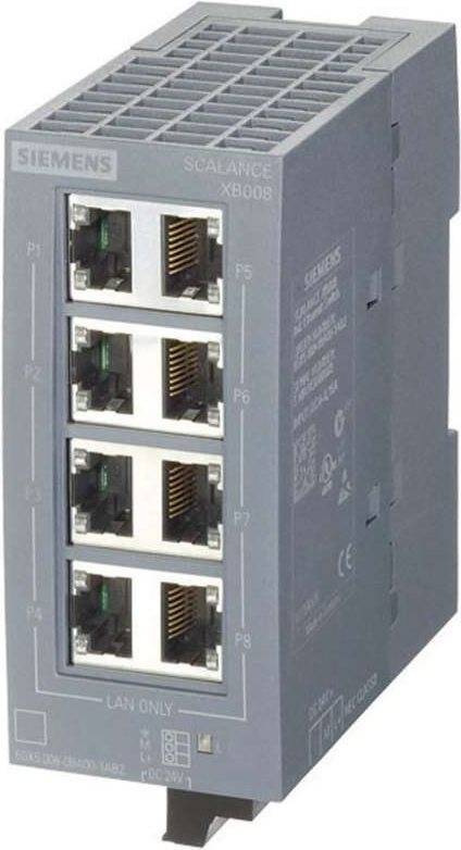 Siemens Industrieswitch unmanaged SCALANCE XB008 Anzahl Ethernet Ports 8 LAN-Übertragungsrate 100 MBit/s Betriebsspannu