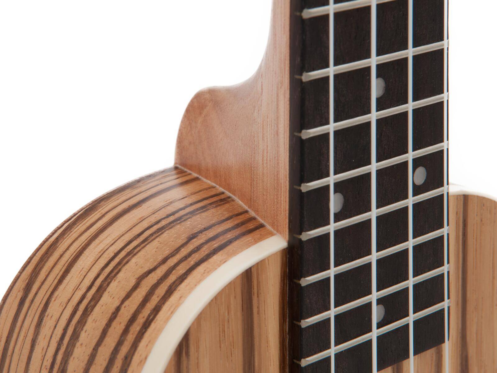 DIMAVERY UK-400 Ukulele Sopran Zoll Zebrawood Zoll