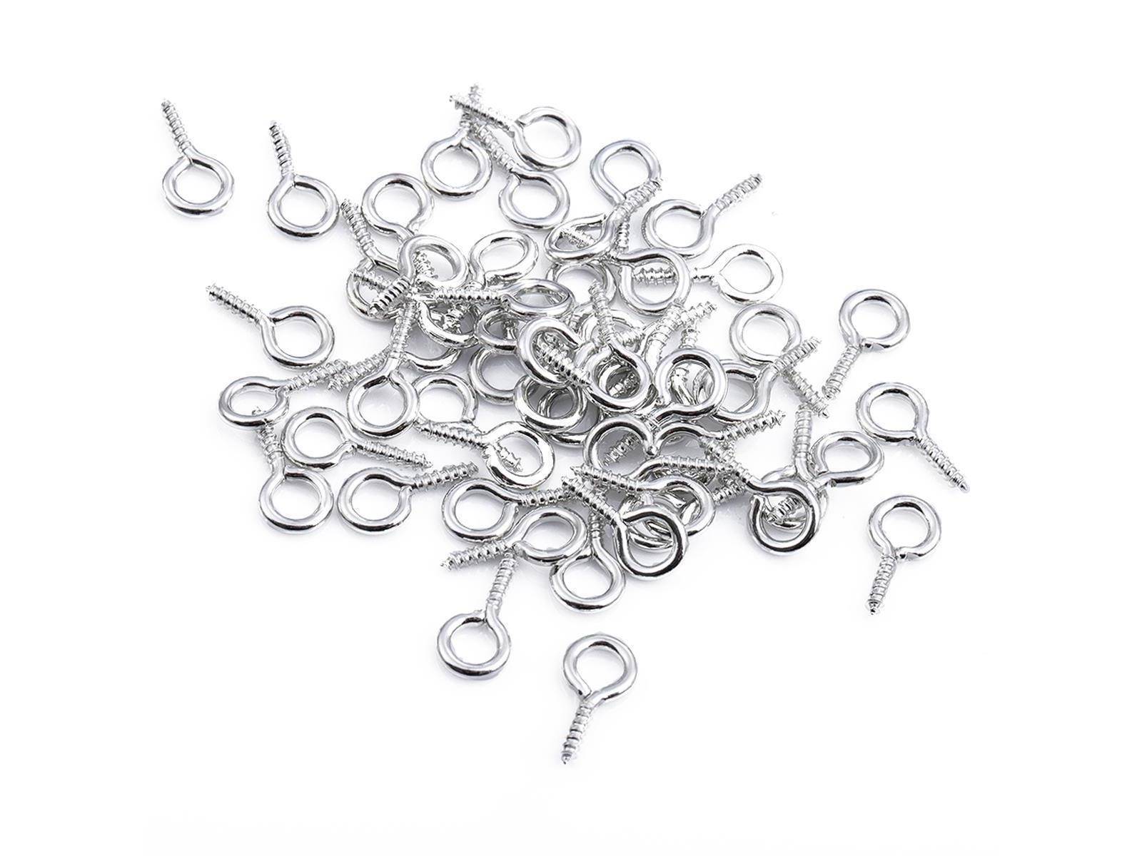 Hochwertige Stiftöse mit Feingewinde 4x8mm 50 Stk Silber