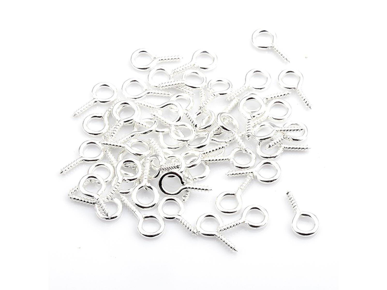 Hochwertige Stiftöse mit Feingewinde 6,5x13mm 50 Stk Silberweiß