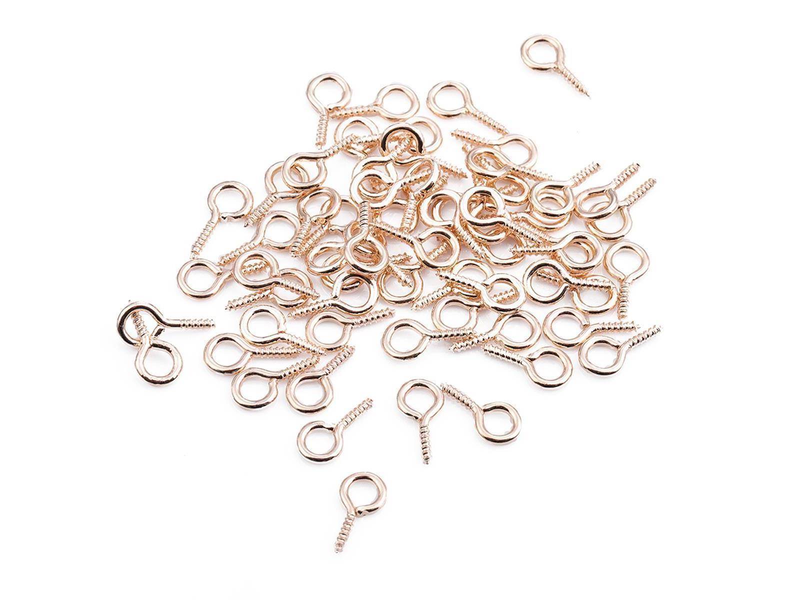 Hochwertige Stiftöse mit Feingewinde 6,5x13mm 50 Stk Kupfer-Gold