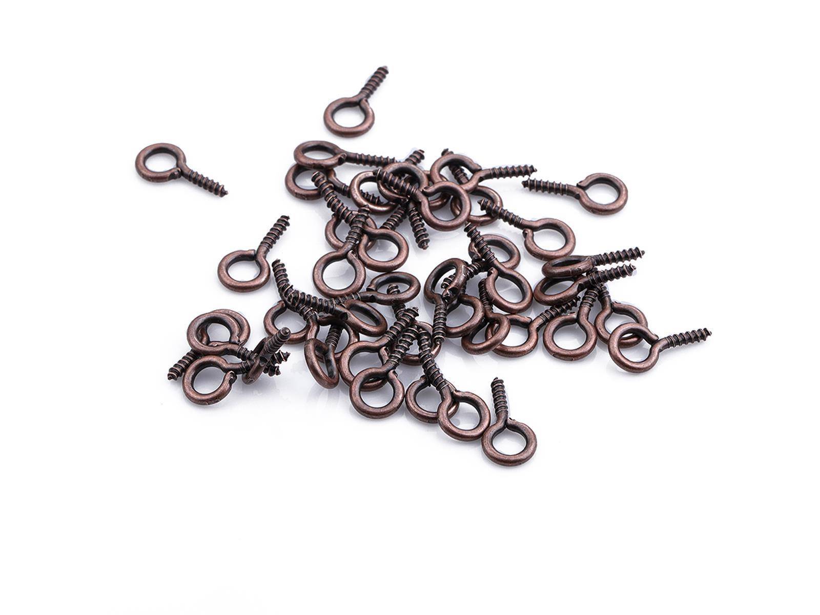 Hochwertige Stiftöse mit Feingewinde 5x10mm 50 Stk Antik-Kupfer