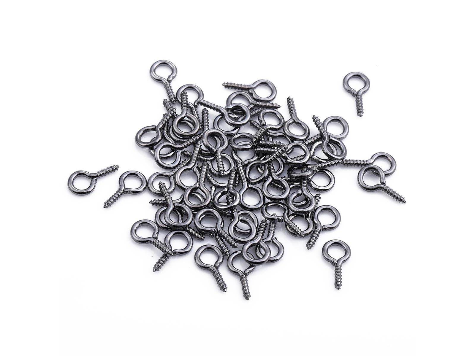 Hochwertige Stiftöse mit Feingewinde 5x10mm 50 Stk Gun-Metall