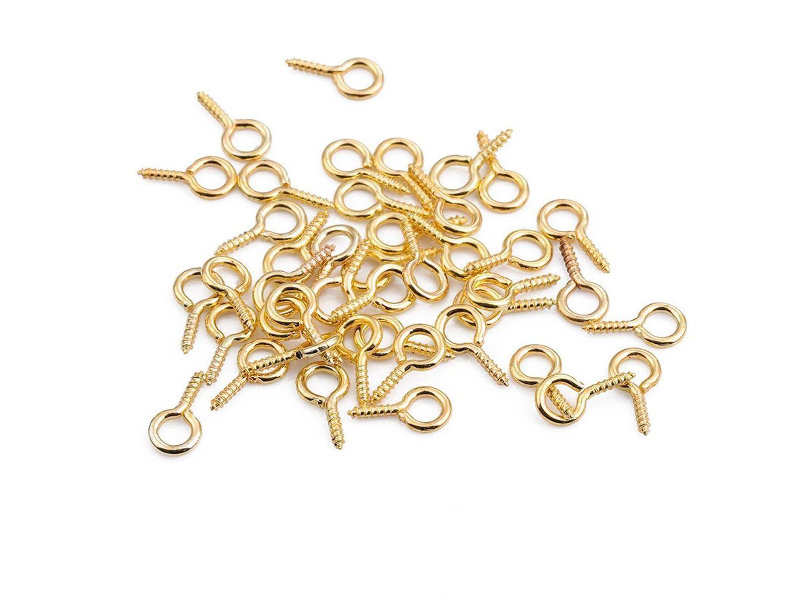 Hochwertige Stiftöse mit Feingewinde 6,5x13mm 50 Stk Gold