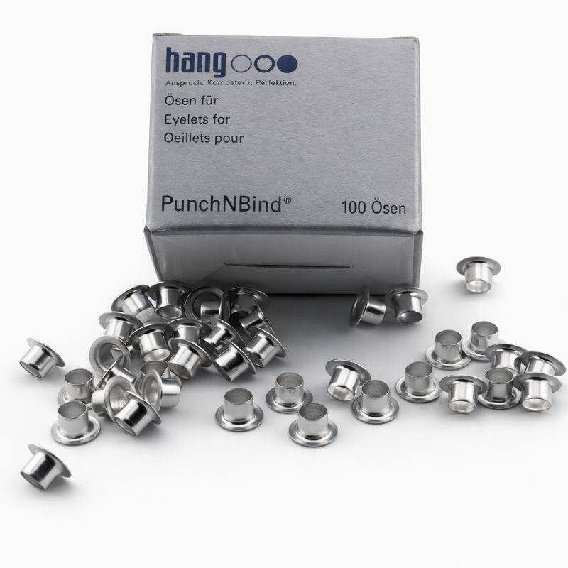 Eine Schachtel mit der Aufschrift „Ösen für PunchNBind