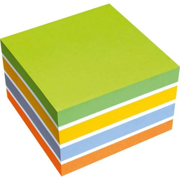 Haftnotizwürfel 5853 450 Blatt moosgn/weiß/rapsge/vi/o/orange
