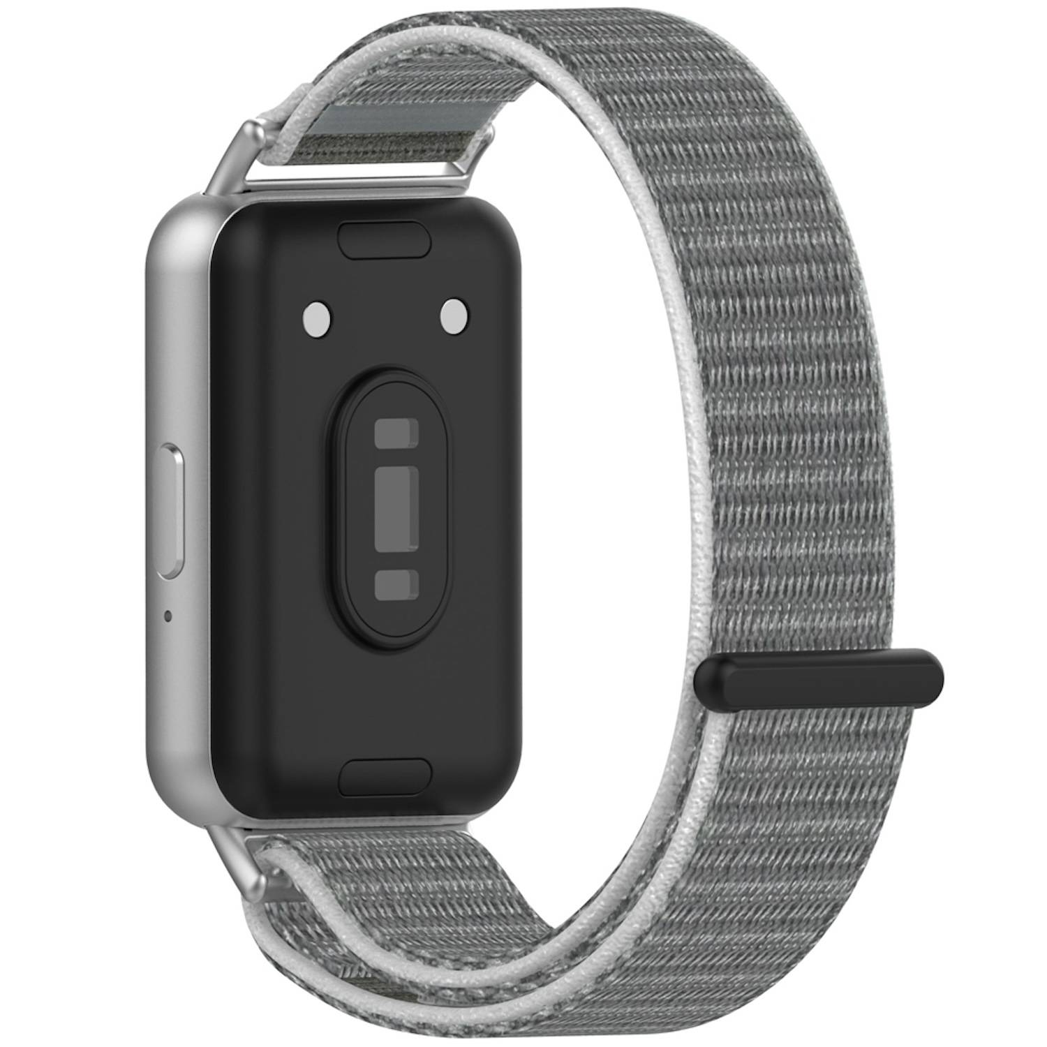 Für Samsung Galaxy Fit 3 Design Sport gewebtes Nylon Ersatz Arm Band Klettverschluss Weiß / Grau