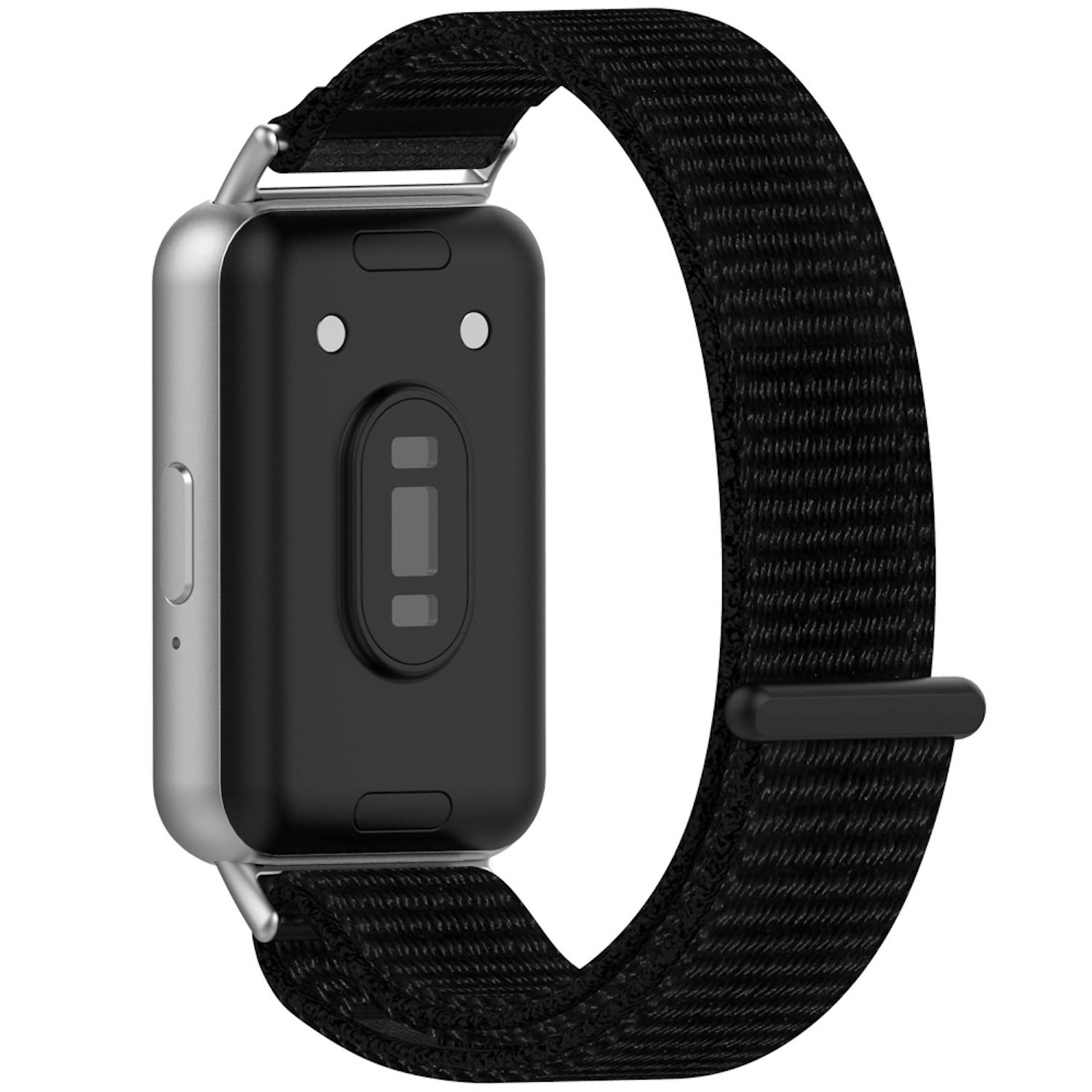 Für Samsung Galaxy Fit 3 Design Sport gewebtes Nylon Ersatz Arm Band Klettverschluss Schwarz