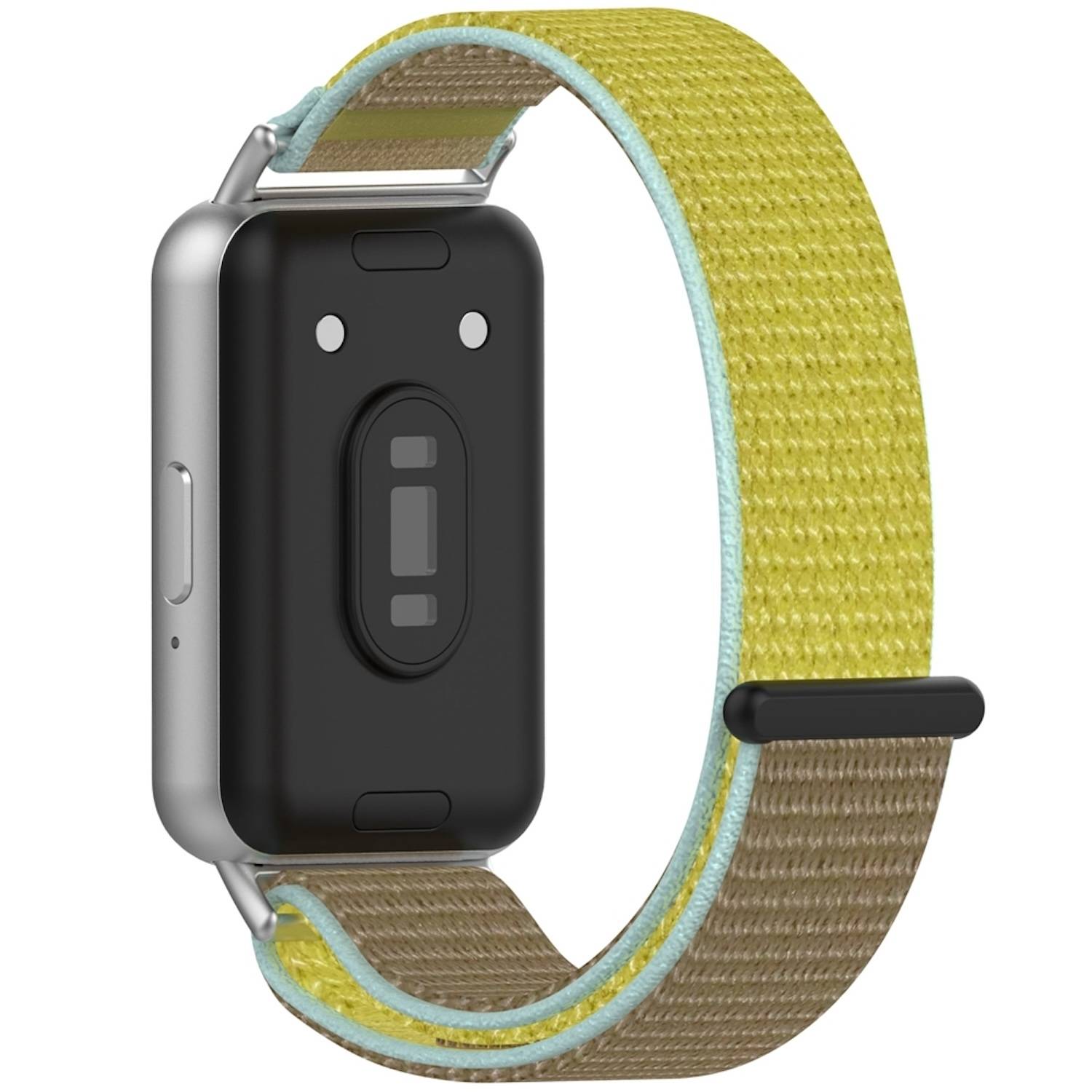 Für Samsung Galaxy Fit 3 Design Sport gewebtes Nylon Ersatz Arm Band Klettverschluss Braun / Gelb