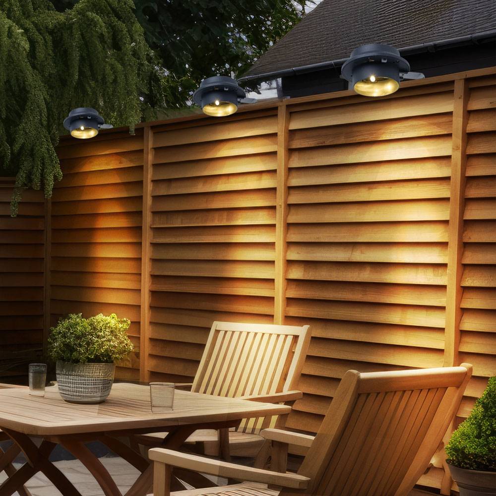 Dachrinnenleuchte Solarlampe anthrazit Wandlampe Klemme Außenleuchte Zaunlampe, Metall Kunststoff, LED warmweiß, L 16 cm, 4er Set