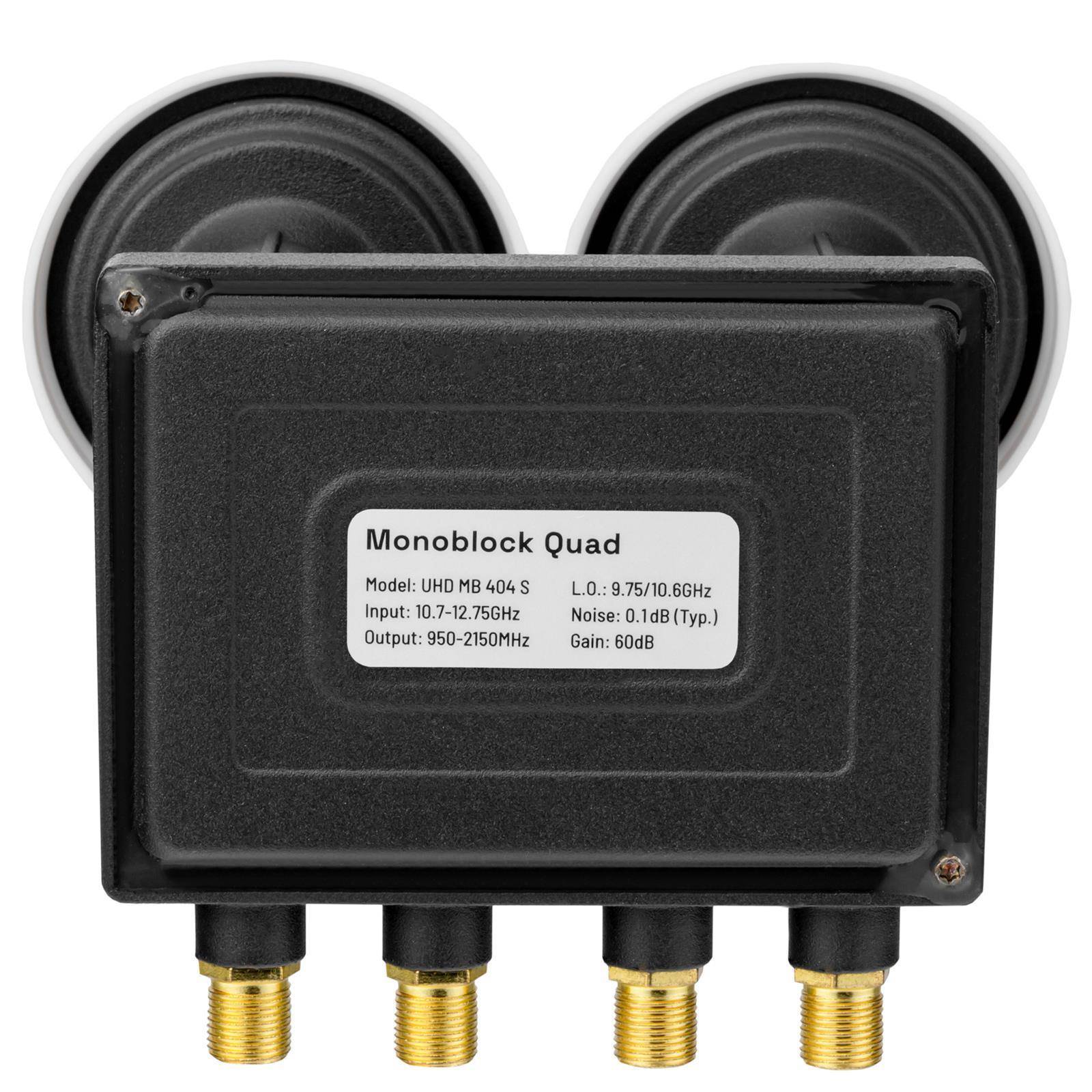 hb-digital Monoblock LNB Quad UHD MB 404 S für 4 Teilnehmer/Receiver