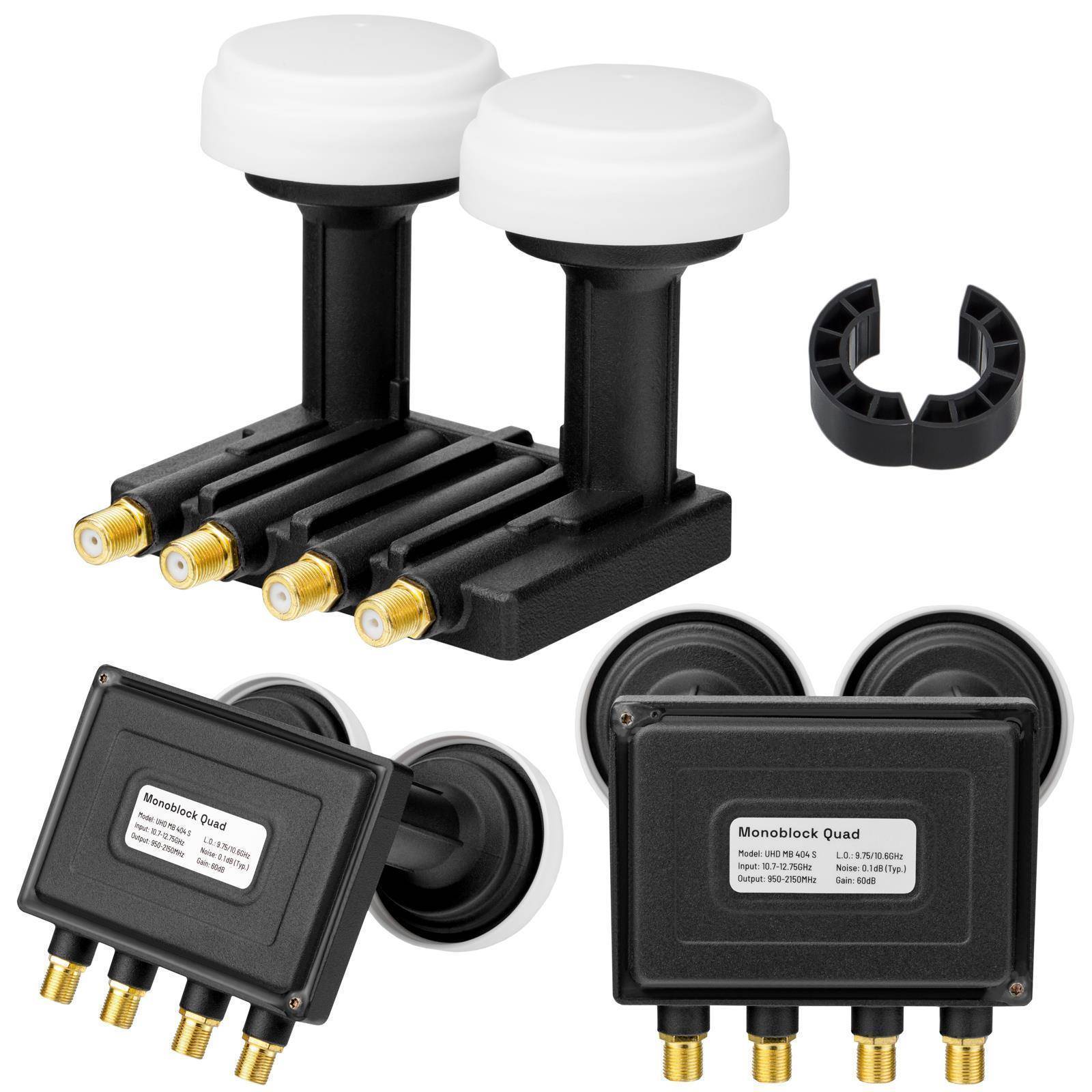 hb-digital Monoblock LNB Quad UHD MB 404 S für 4 Teilnehmer/Receiver