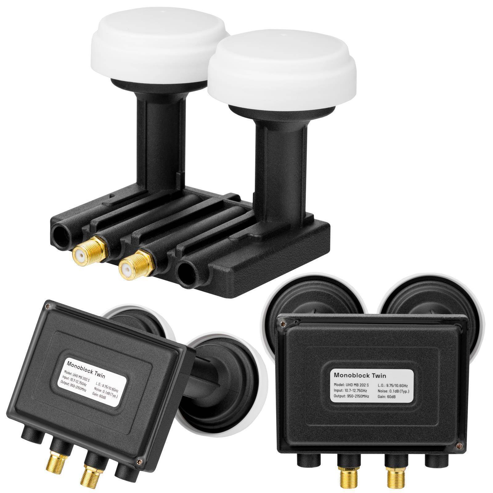 hb-digital Monoblock LNB Twin UHD MB 202 S bis zu 2 Teilnehmer/Receiver