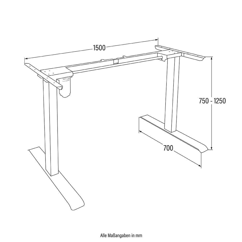 SCHREIBTISCHGESTELL AXION - Farbe: Weiß