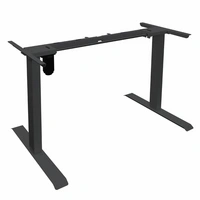 HÖHENVERSTELLBARER SCHREIBTISCH LUMINA - Farbe: Schwarz - Braun, Größe: 160 x 80 cm HÖHENVERSTELLBARER SCHREIBTISCH LUMINA - Farbe: Schwarz - Braun, Größe: 160 x 80 cm