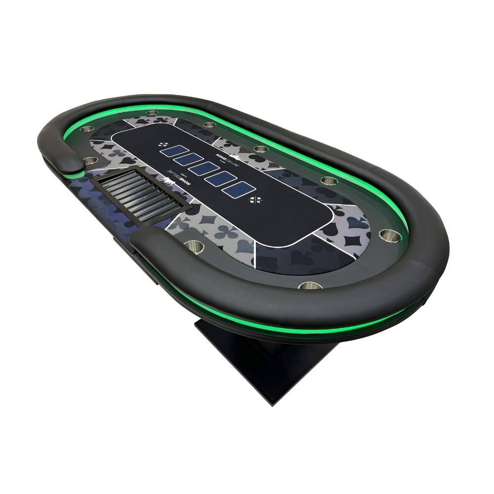 LED POKERTISCH STRAIGHT FLUSH - Ausstattung: 8 Stühle