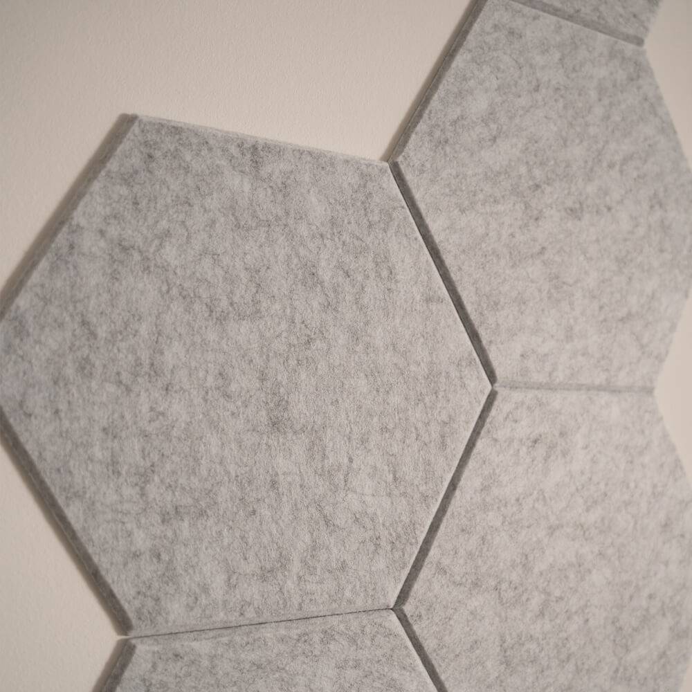 AKUSTIKPLATTEN HEXAGON SILENT - Farbe: Hellgrau, Menge: 20