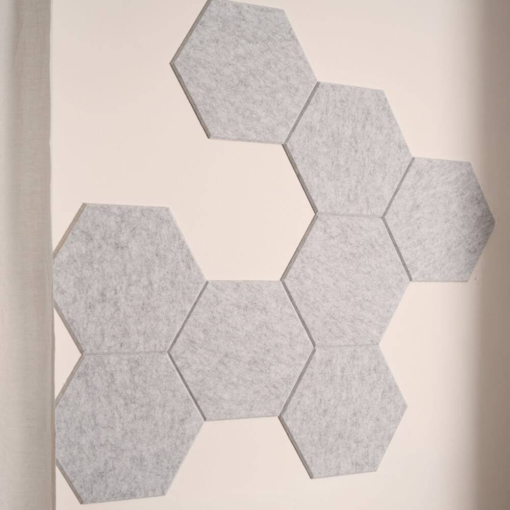 AKUSTIKPLATTEN HEXAGON SILENT - Farbe: Hellgrau, Menge: 20