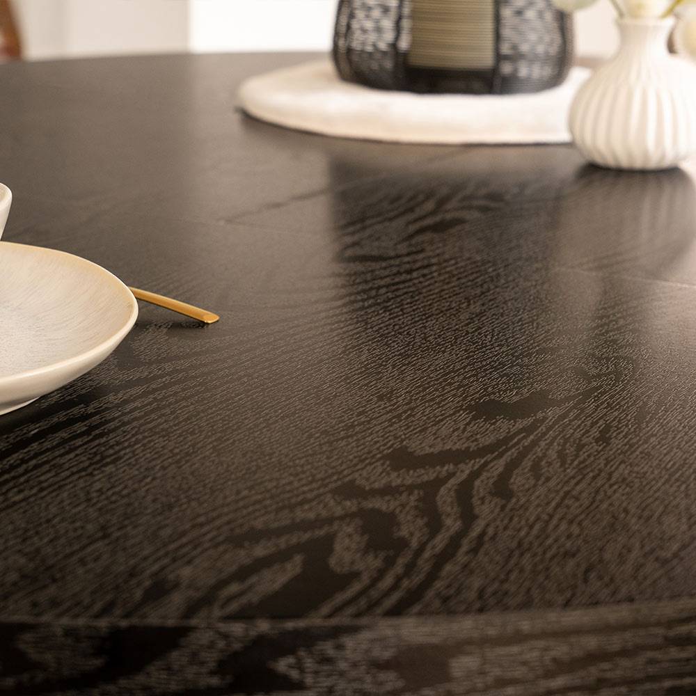 ESSGRUPPE RUND AVENTURA - Ausführung: AMARA Samt Schwarz, Menge: 6 Stühle