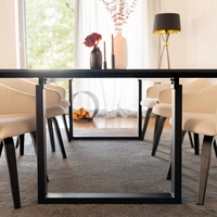 ESSGRUPPE ECKIG AVENCIA - Ausführung: IKALO Webstoff Grau / Braun, Menge: 8 Stühle ESSGRUPPE ECKIG AVENCIA - Ausführung: IKALO Webstoff Grau / Braun, Menge: 8 Stühle