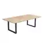 ESSGRUPPE ECKIG AVENCIA - Ausführung: NODA Webstoff Grau / Braun, Menge: 8 Stühle ESSGRUPPE ECKIG AVENCIA - Ausführung: NODA Webstoff Grau / Braun, Menge: 8 Stühle