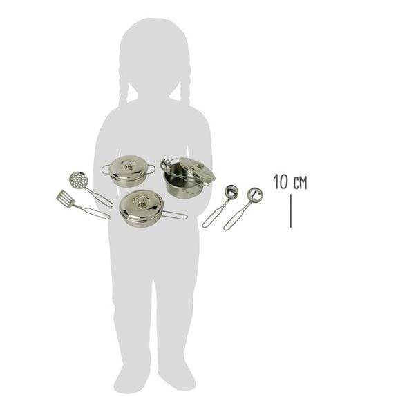 Small foot 8953 - Kochgeschirr Profi, Koch-Set für Kinderküche, Metall, 11-teilig