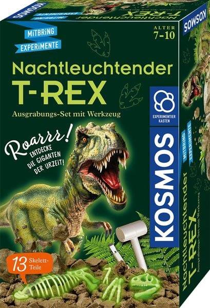 KOSMOS 658021 - T-REX nachtleuchtend, Ausgrabungs-Set, Experimentierkasten, Mitbring-Experimente