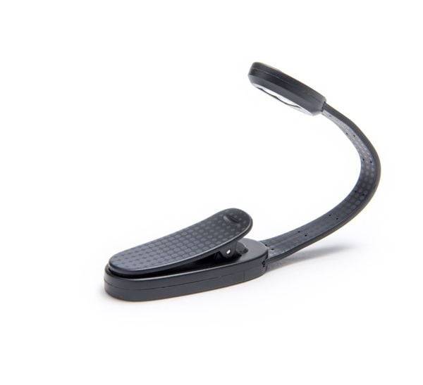 Flexilight Xtra (Schwarz) | 2-LED Leselampe mit Klammer | extralanger Hals | Geschenk für Leser, Buchliebhaber | Deutsche Ausgabe