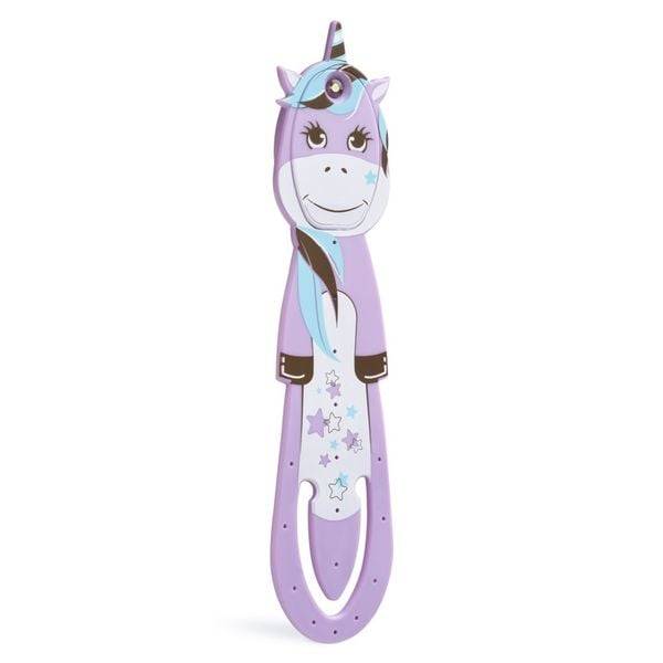 Flexilight Pals Leselicht (Einhorn) | lila | 2 in 1 Leselampe & Lesezeichen | LED Leselicht | Geschenk für Leser, Buchliebhaber | Deutsche Ausgabe
