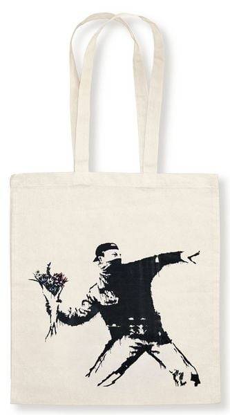 Stofftasche Bansky - Blumenwerfer