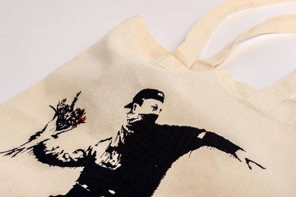 Stofftasche Bansky - Blumenwerfer