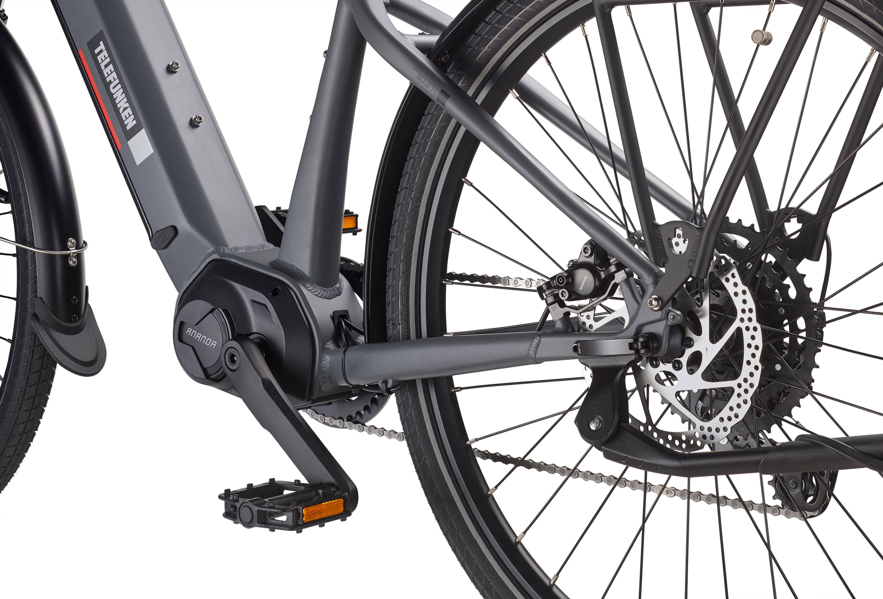 Telefunken City SUV E-Bike | Elektrofahrrad 27,5 Zoll | Mittelmotor | 9-Gang Kettenschaltung | 720 Wh Akku