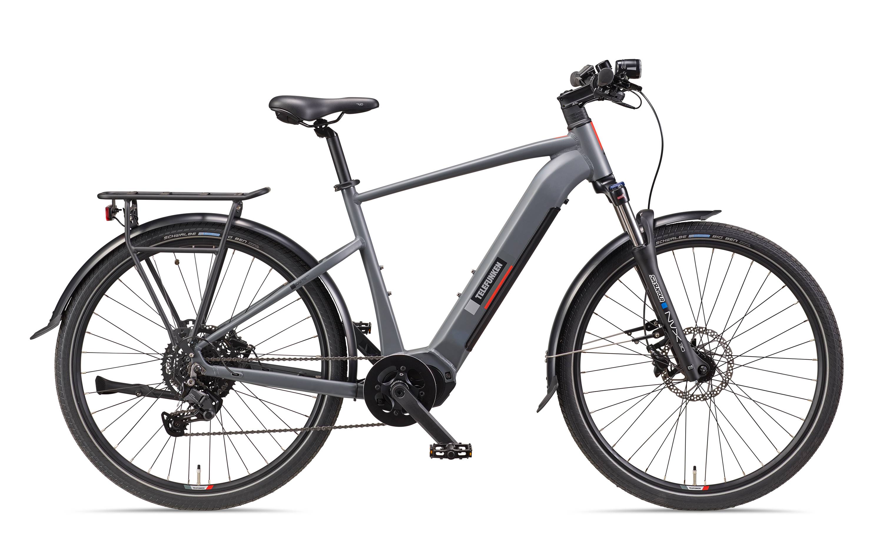 Telefunken City SUV E-Bike | Elektrofahrrad 27,5 Zoll | Mittelmotor | 9-Gang Kettenschaltung | 720 Wh Akku