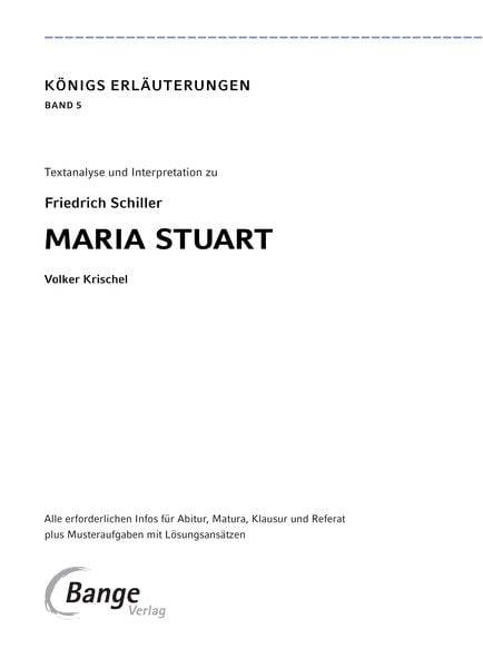 Maria Stuart von Friedrich Schiller - Textanalyse und Interpretation