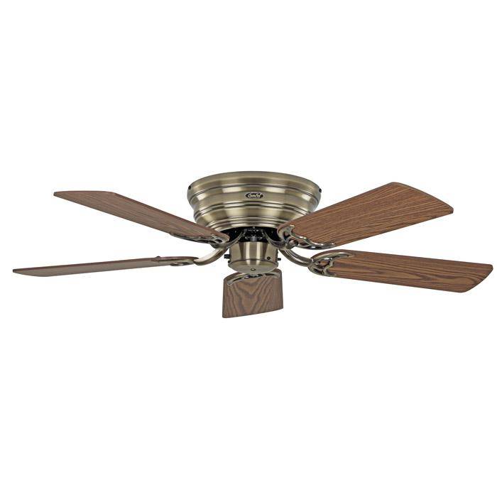 Deckenventilator "CasaFan Classic Flat 103-III MA" - Ø 103 cm - mit 5 Wendeflügel - Gehäuse Messing antik - Wendeflügel Eiche antik/Buche