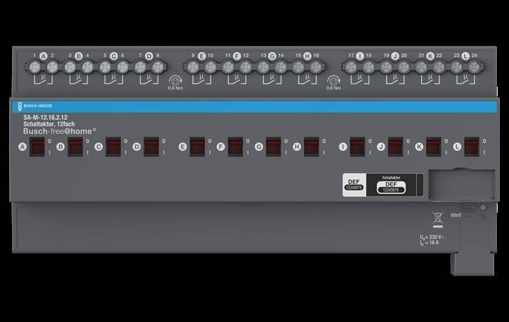 Busch-Jaeger Schaltaktor, 12fach 16 A SA-M-12.16.2.12