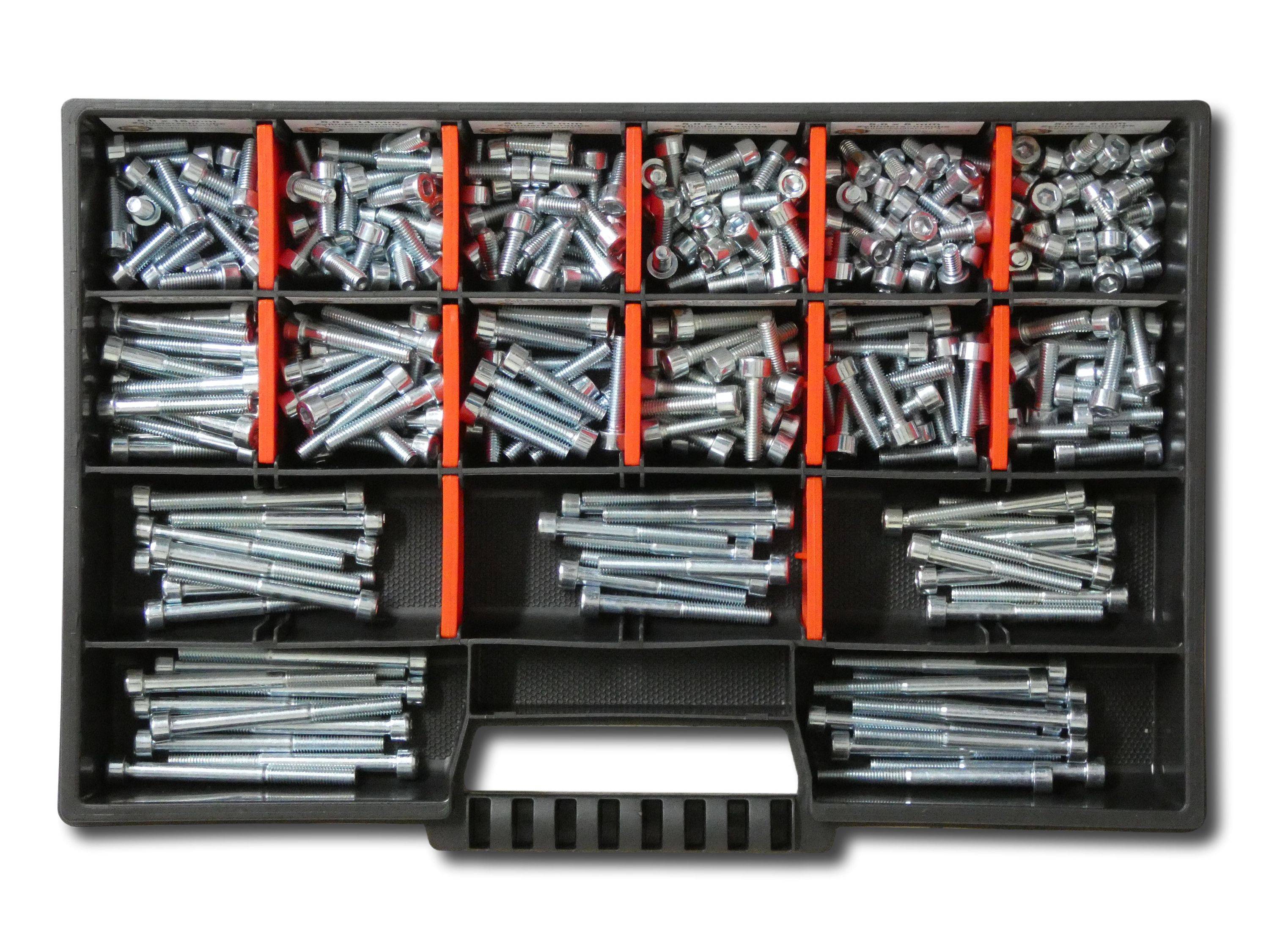 300 tlg Zylinderschrauben Sortiment M5 // 6mm-60mm Schrauben Set Schraubenbox DIN 912/ISO4762 Bolzen Vollgewindeschrauben Maschinenschrauben