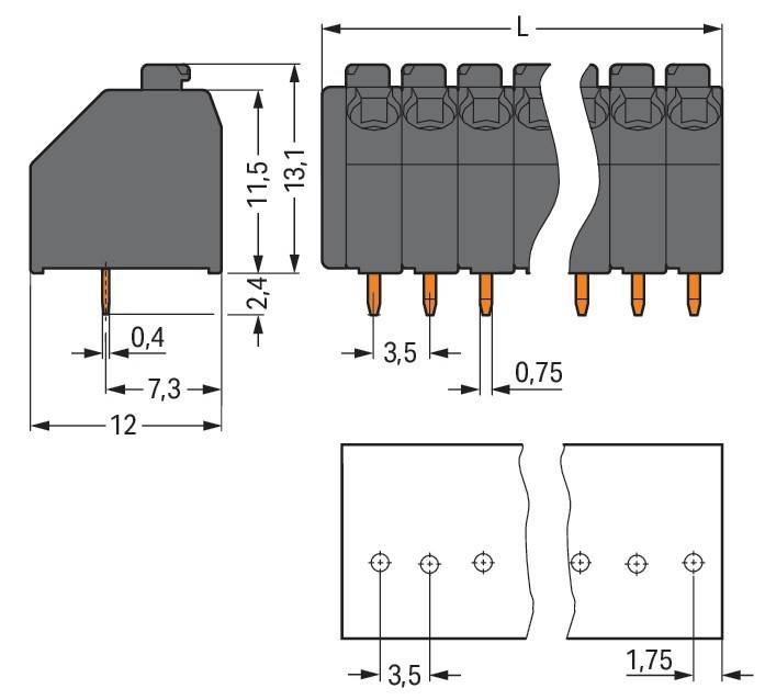 WAGO GmbH & Co. KG THR-Leiterplattenklemme 250-107/353-604