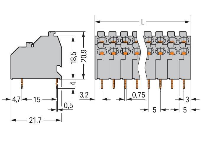WAGO GmbH & Co. KG DoppelstockLeiterplattenk. 250-705
