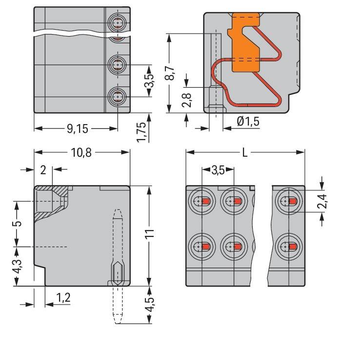 WAGO GmbH & Co. KG 2-Leiter-Federleiste 252-107