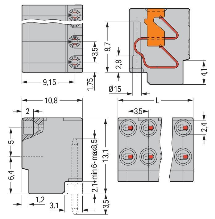 WAGO GmbH & Co. KG 2-Leiter-Federleiste 252-154