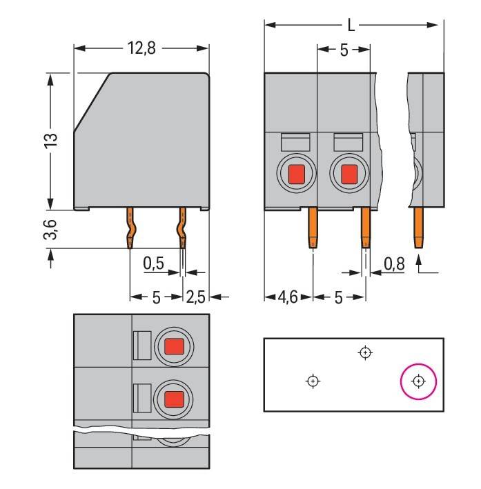 WAGO GmbH & Co. KG 2-Leiter-Leiterplattenkle. 253-115