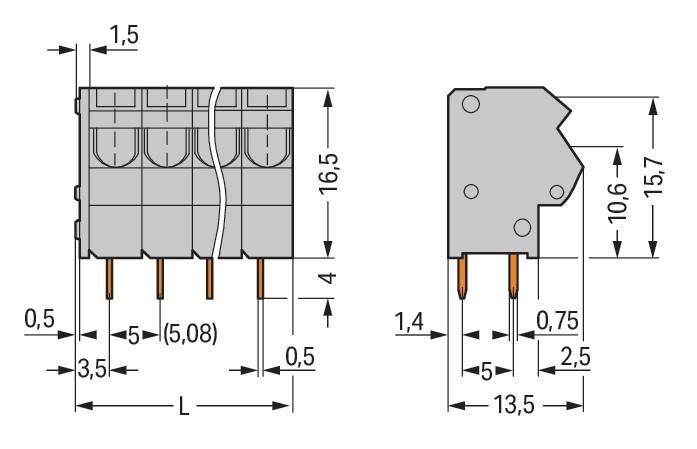 WAGO GmbH & Co. KG 2-Leiter-Leiterplattenkle. 254-158